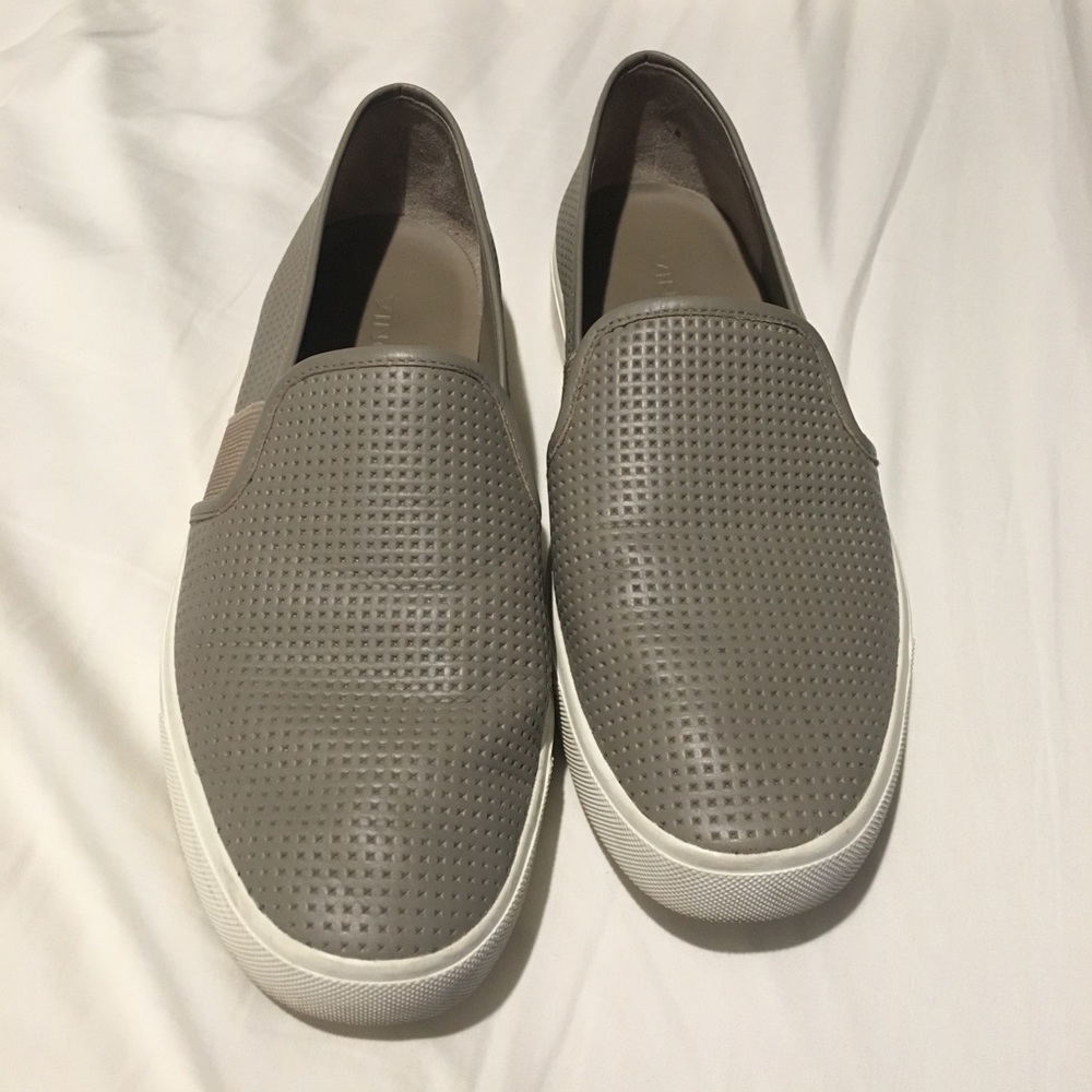Vince taupe slip ons